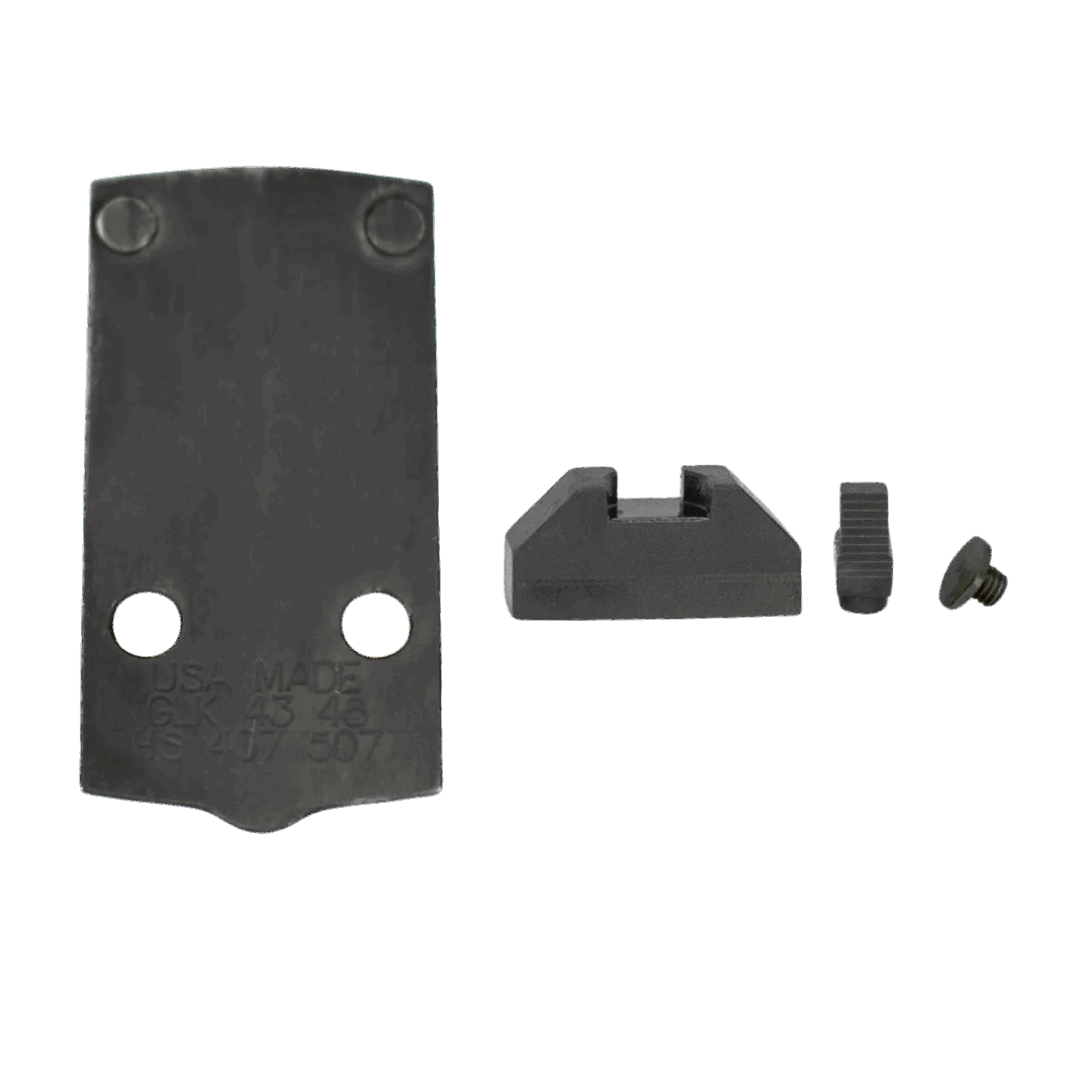 Glock 48/43X to Holosun 407k/507k Steel Red Dot Adapter Plate with Iron Sight