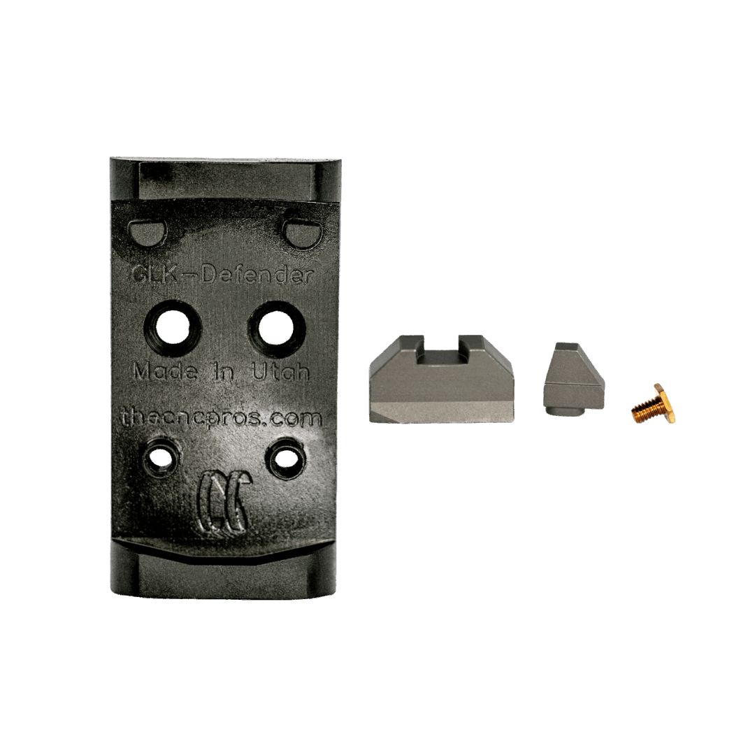 Glock MOS To Vortex Defender CCW Steel Red Dot Adapter Plate With Iron Sights