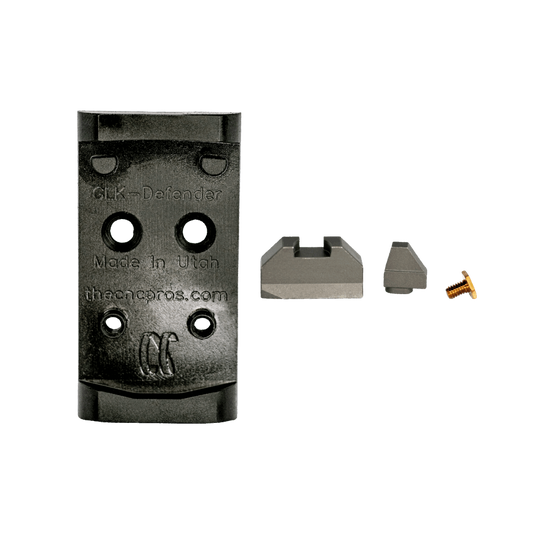 Glock MOS To Vortex Defender CCW Steel Red Dot Adapter Plate With Iron Sights