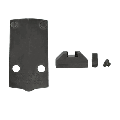Glock 48/43X to Holosun 407k/507k Steel Red Dot Adapter Plate with Iron Sight